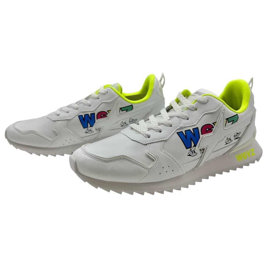 25AW限定モデル◆W6YZ◆ハンドペイント風　ローカットスニーカー　ホワイト