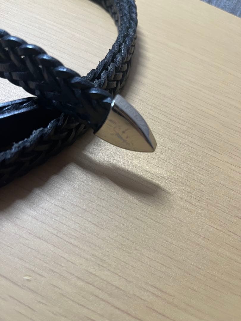 MBアイテム 三点尾錠　MBハイエンドレザーナローメッシュベルト　シルバー　S