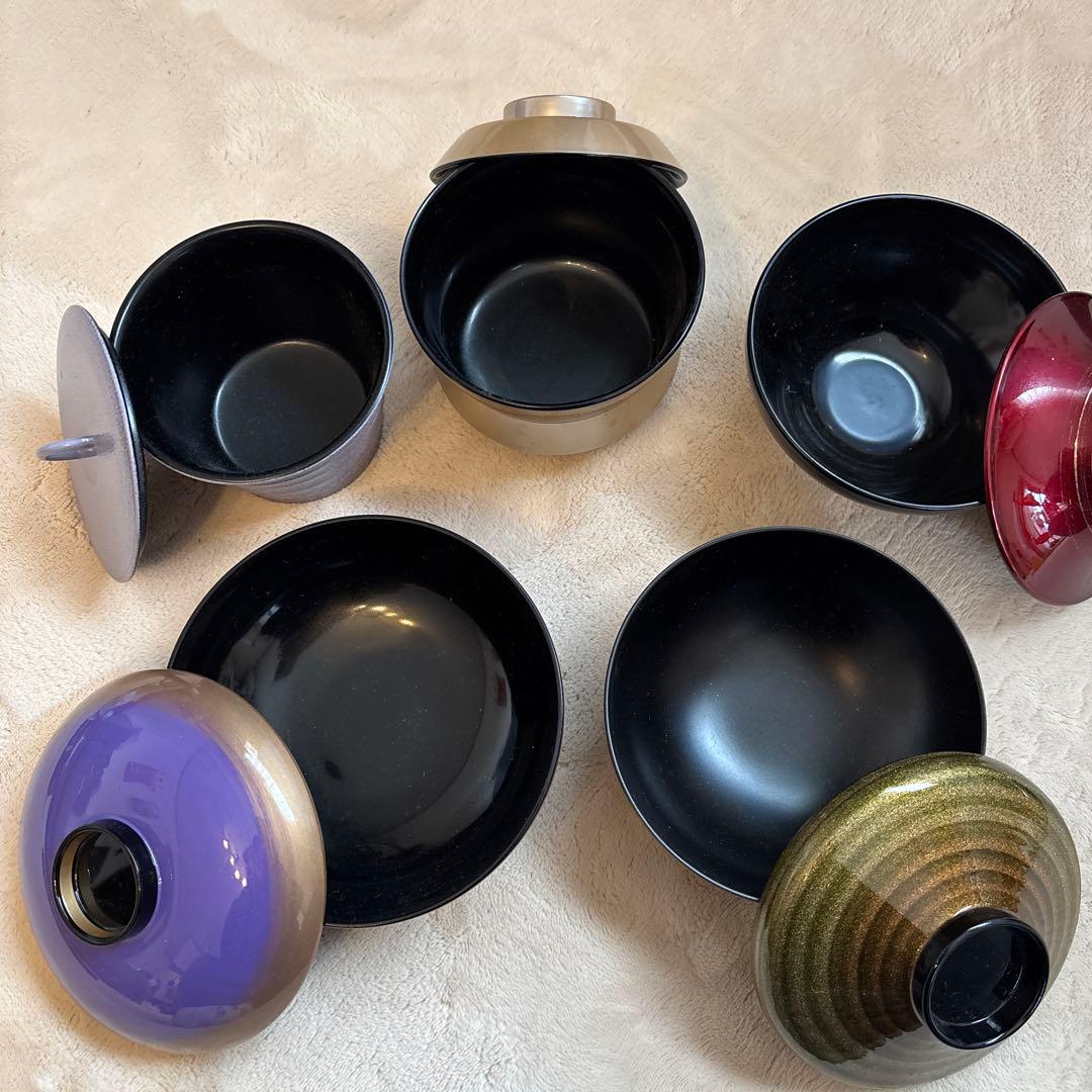 汁椀 5個セット 多彩な色合い