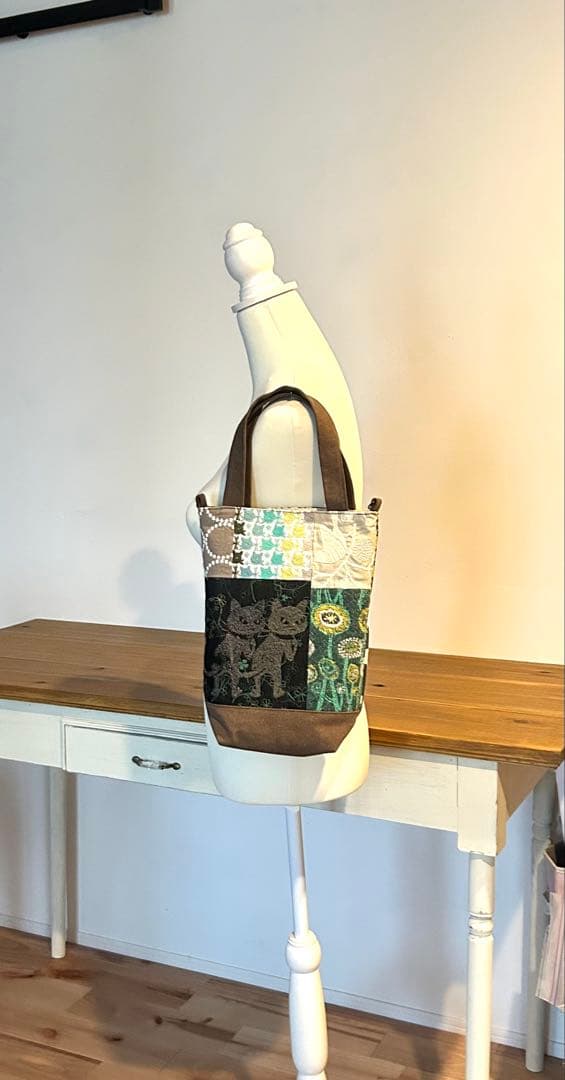 pjcクロッチくんhandmade パッチワークトートバッグ　ミナペルホネン