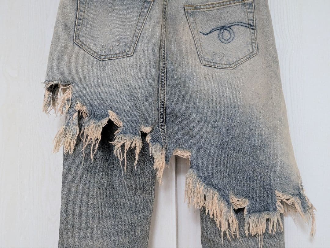 R13／double classic shredd hem／ダメージデニム