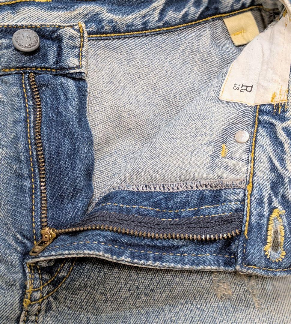 R13／double classic shredd hem／ダメージデニム