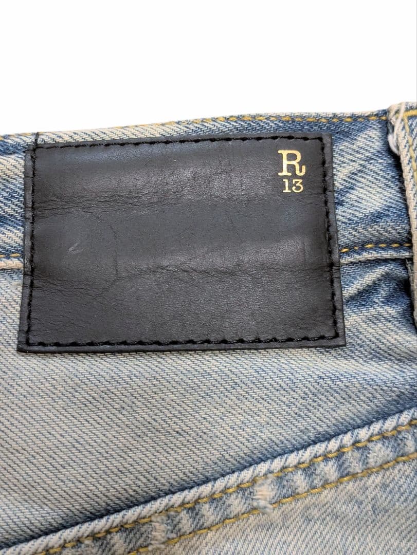 R13／double classic shredd hem／ダメージデニム