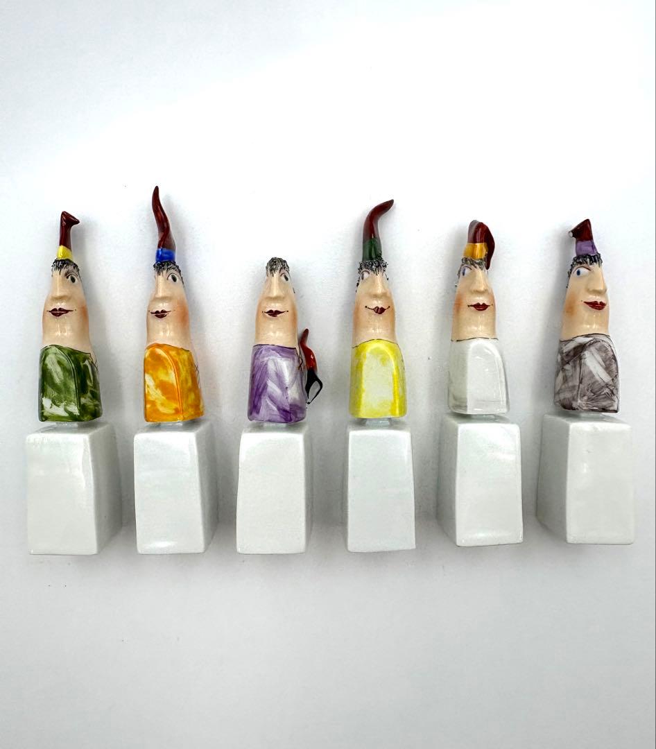 希少　マイセン オルフ・フィーバー　劇場　人形　ドワーフ6人衆　双剣マーク　6体