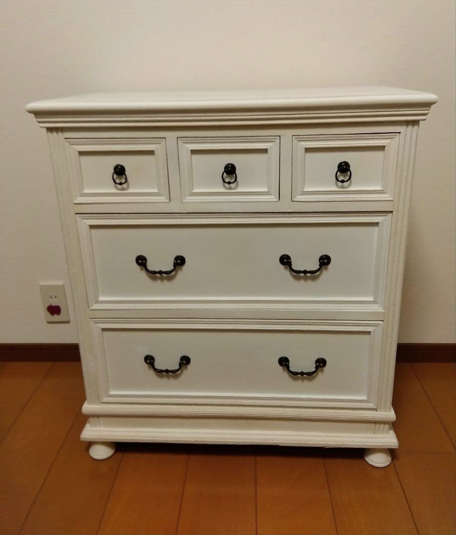 ★フレンチ風★木製チェスト★ドロワー★収納★白色★