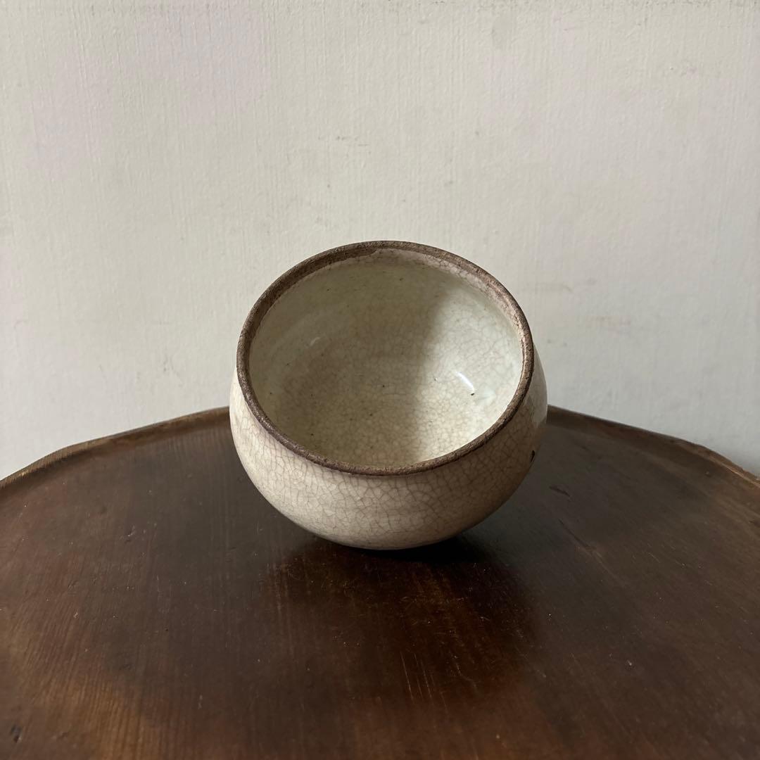 古い丸壷　白釉　塩笥壺　韓国骨董.アンティーク.古民芸.検:立原正秋.白磁.李朝