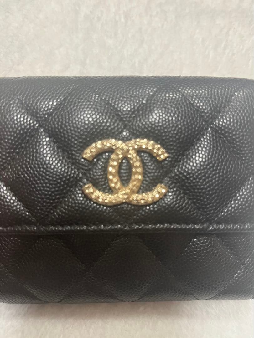 CHANEL 三つ折り財布 マトラッセ コンパクトウォレット