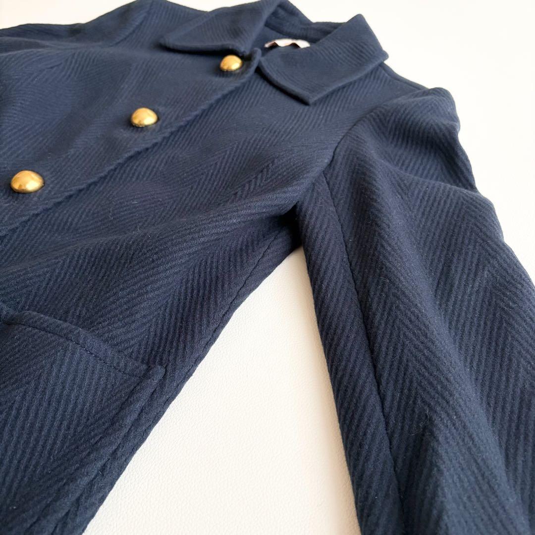 美品✨トリーバーチ ウールコート ネイビー 金ボタン ロング丈