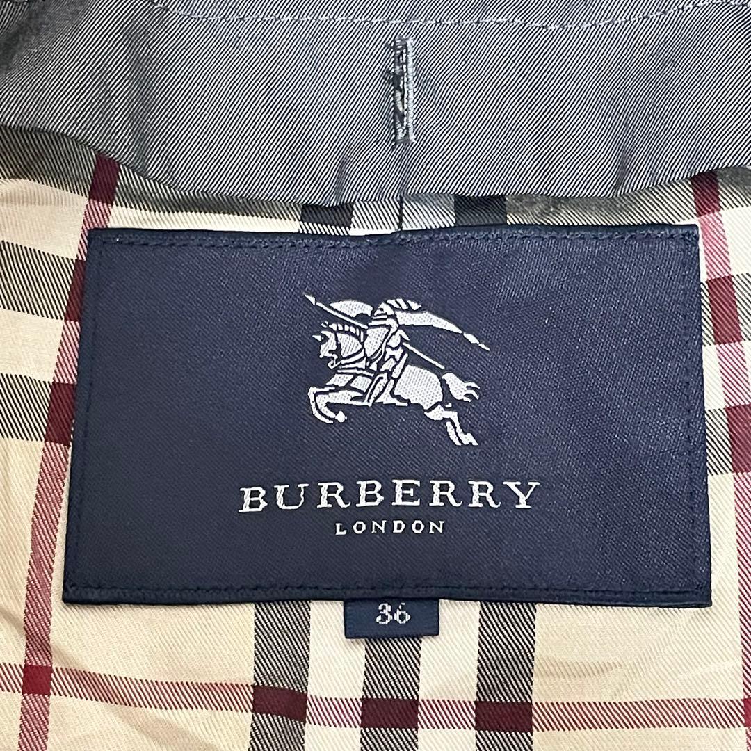 BURBERRY LONDON 希少 グレー ロング丈 ノバチェック ベルト付