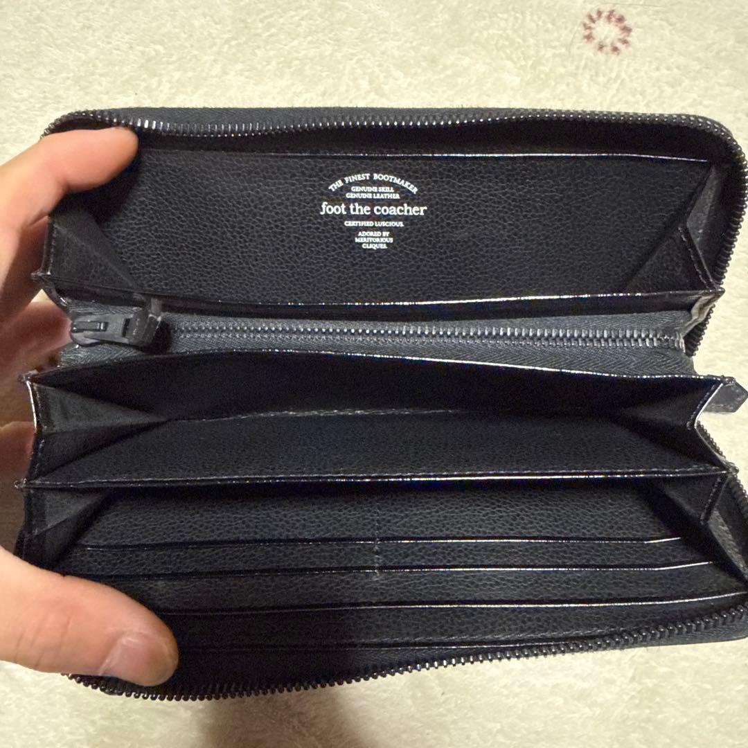foot the coacher ブラック長財布