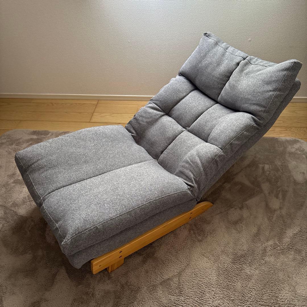 ニトリ　リクライナーソファ　チェア　グレー　右レバー
