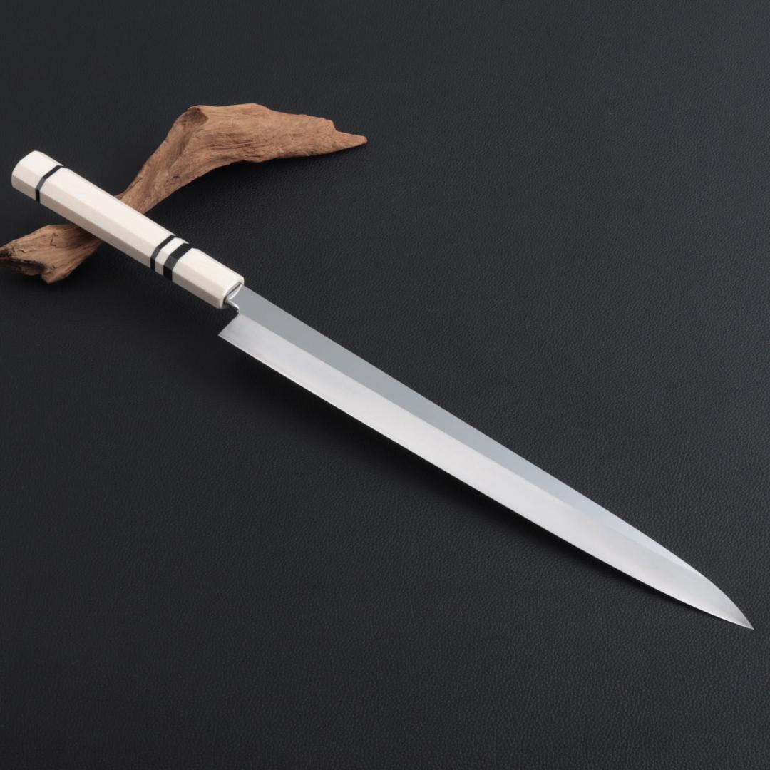 8140 鏡面仕上げ 柳刃包丁 尺 刃は究極の切れ味 刺身包丁 人工象牙八角柄