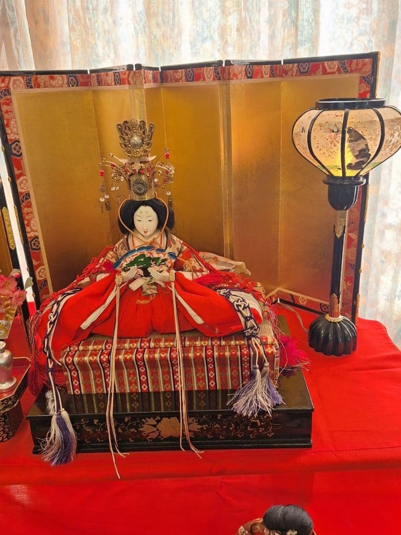 【逸品】1950年代日本製のビンテージひな人形/花やかな15人飾り五段飾り