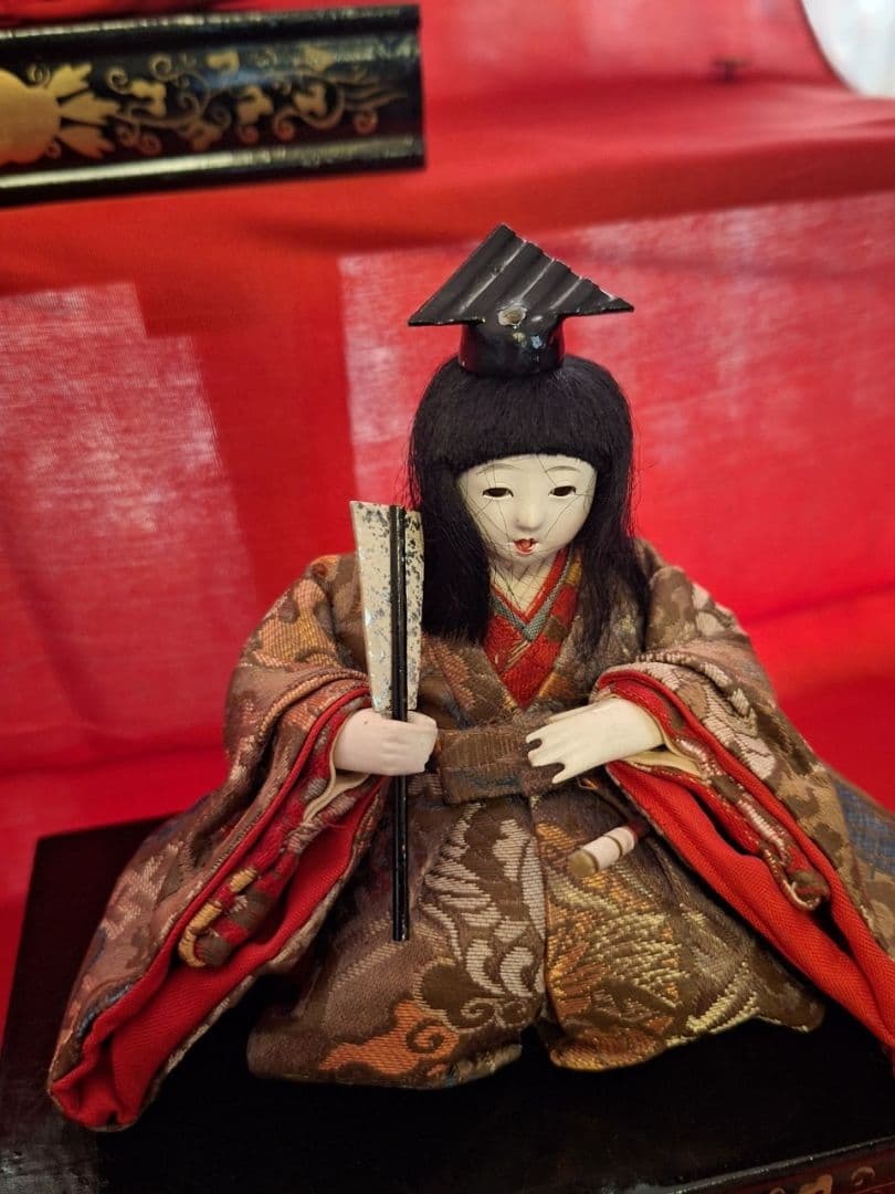 【逸品】1950年代日本製のビンテージひな人形/花やかな15人飾り五段飾り