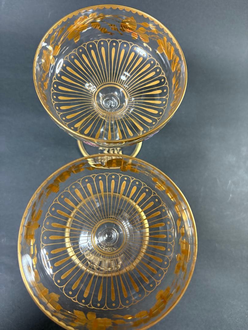 ボヘミアシャンパングラス2客美品