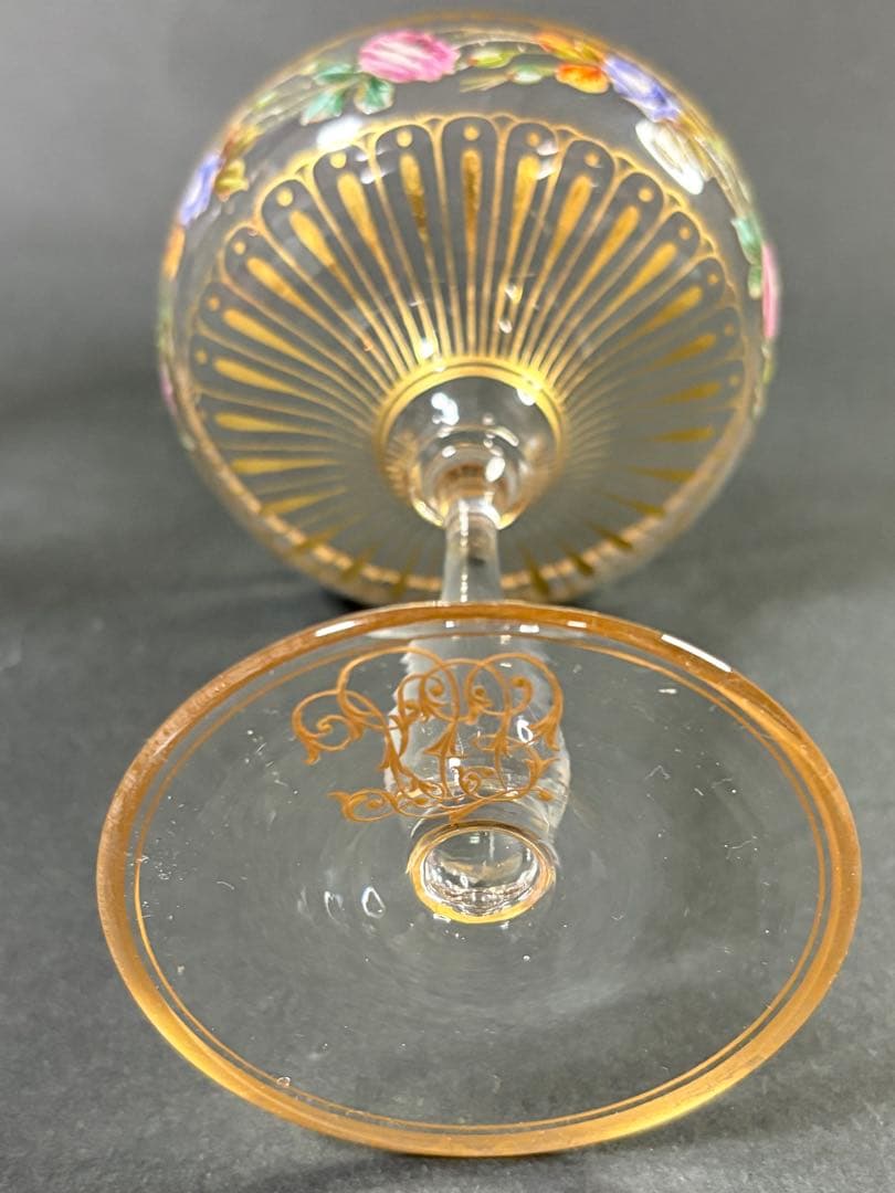 ボヘミアシャンパングラス2客美品