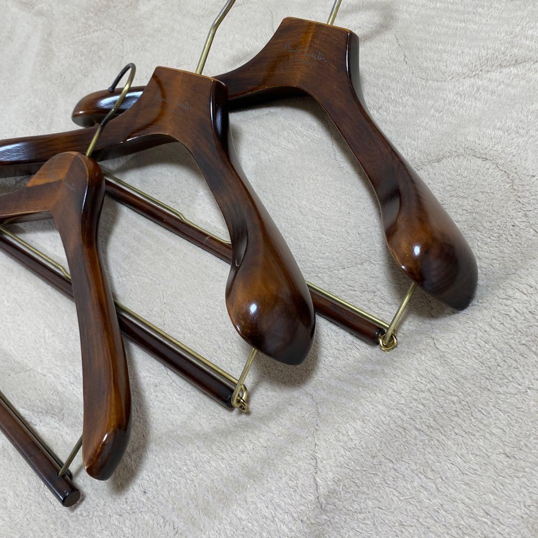 ポールスミスコレクション 木ハンガー 3本セット ロゴ入り