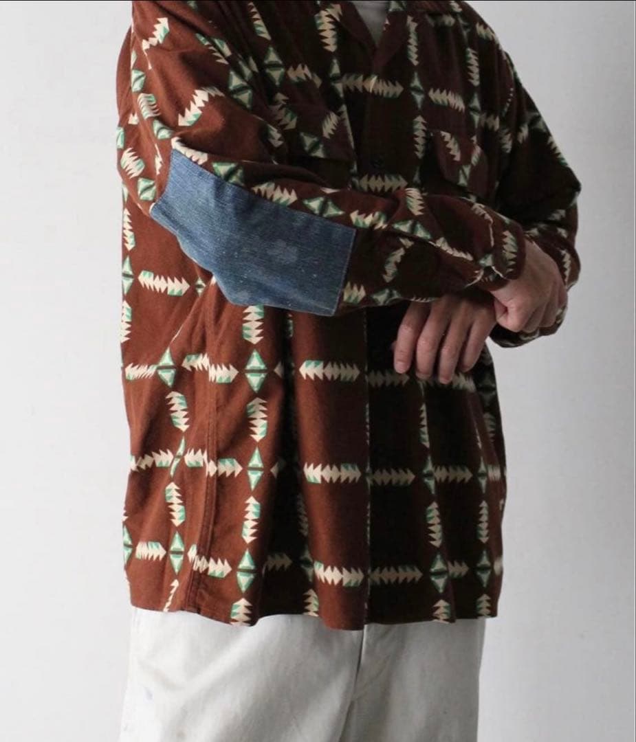 トップス bowwow NAVAJO PRINT FLANNEL SHIRT AGED