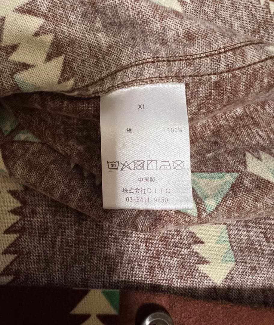トップス bowwow NAVAJO PRINT FLANNEL SHIRT AGED