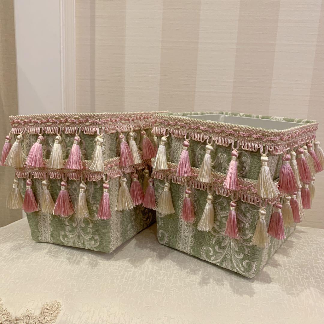 ★再販★【4つセット】パステルグリーン　タッセルBOX