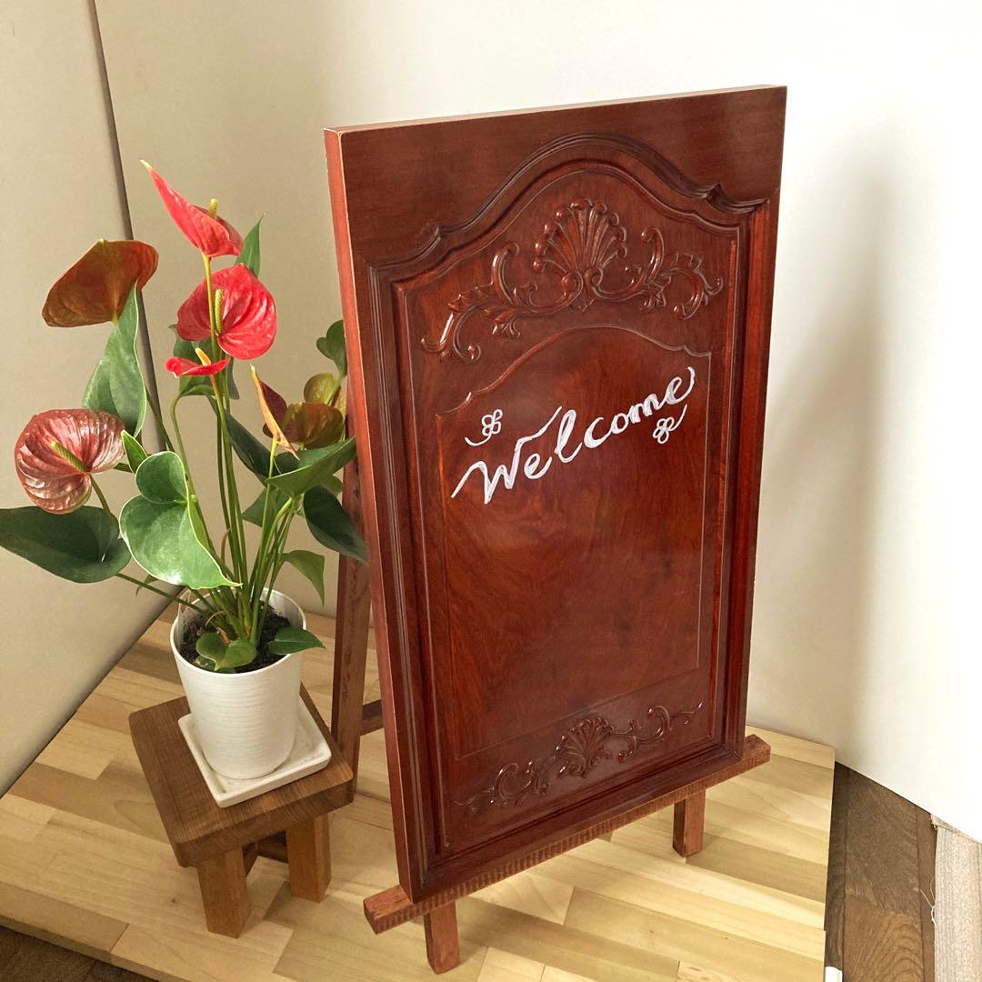 高級机リメイク　ウェルカムボード　メニューボード　アンティーク調　ハンドメイド