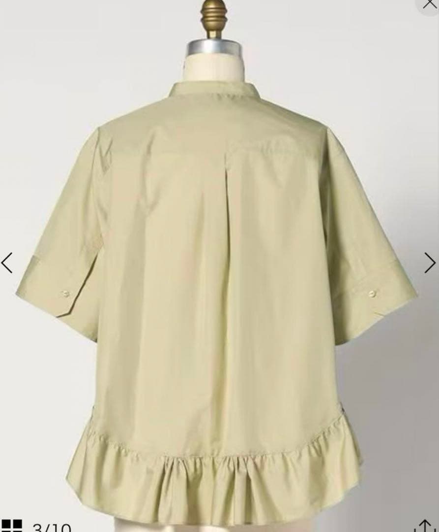 drawer ヘムフレアスタンドカラーブラウス ドゥロワー