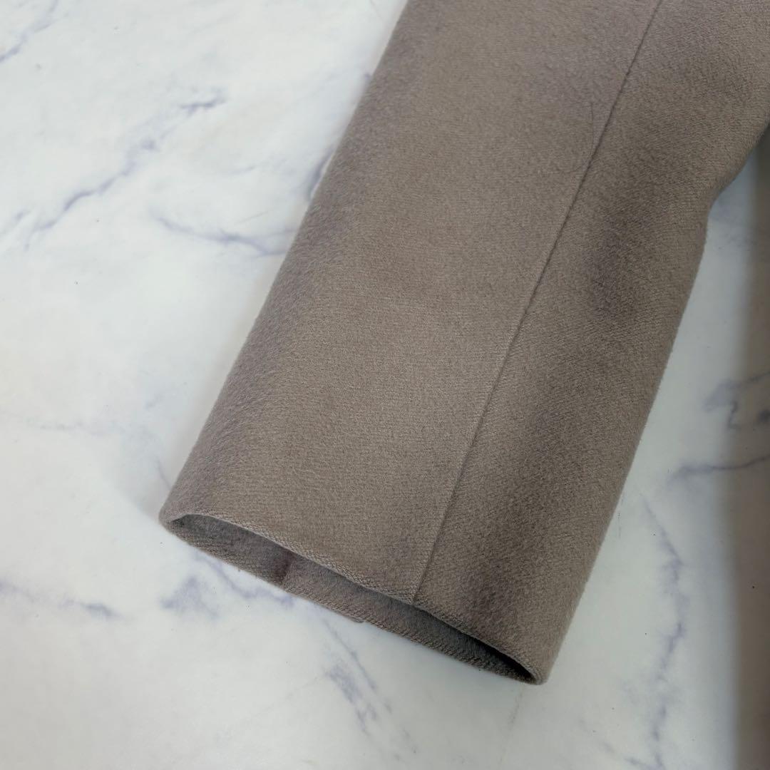 美品 23区 アンゴラ混 ビーバーダブルコート フード ベージュ38