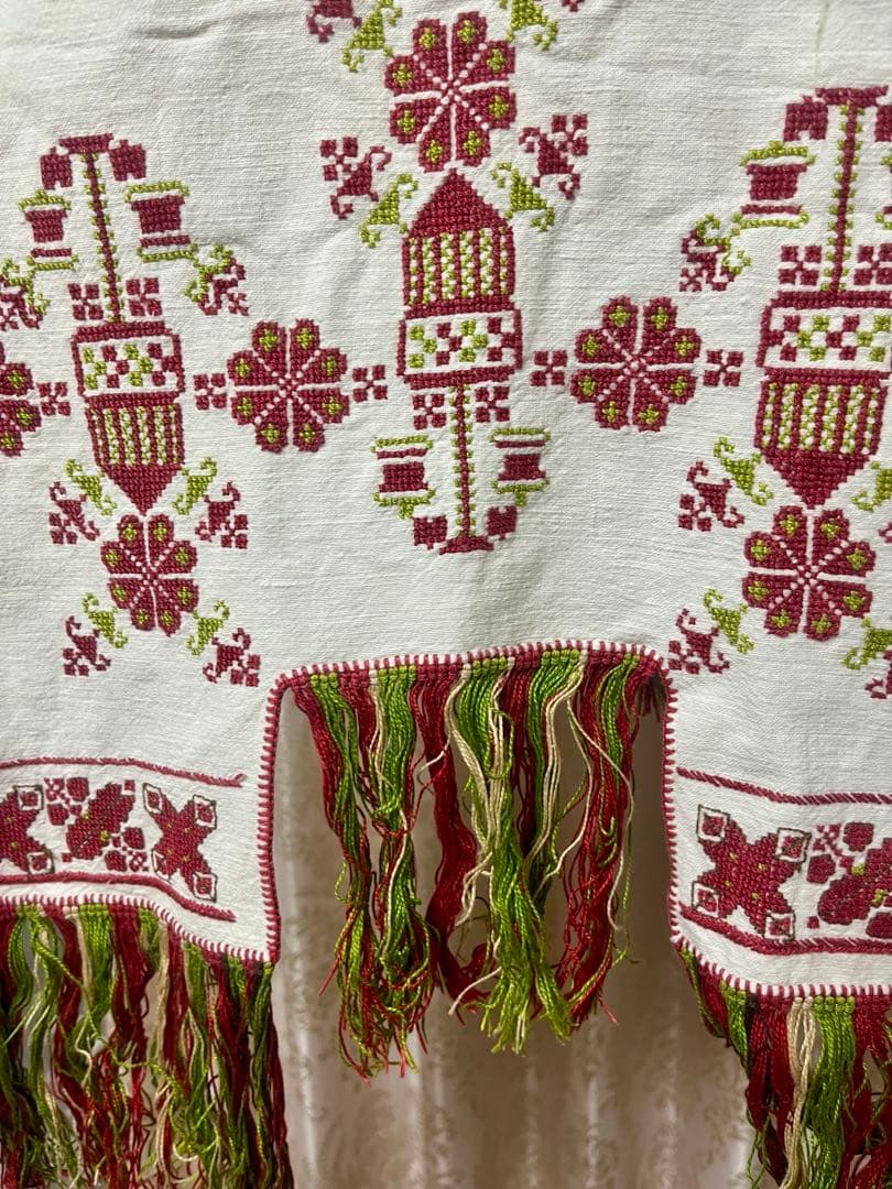 Vintage テーブルセンター 手刺繍