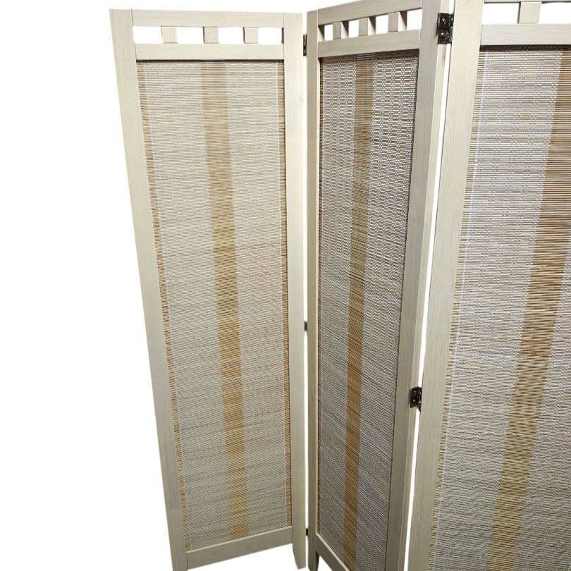 直接引き取り限定　4連パーテーション 木製 竹編衝立 ナチュラル 高さ160cm