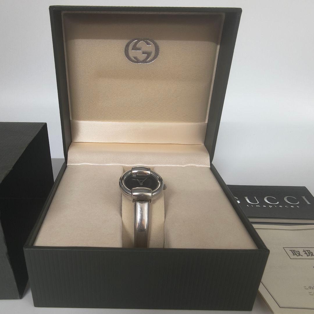 GUCCI グッチ 1400L ブラック文字盤 クオーツバングルウォッチ　稼働品