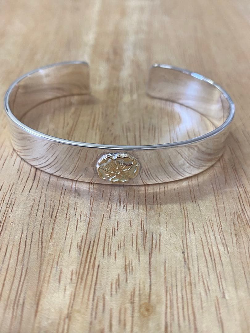 いた坊　 ゴローズ　平打ちローズブレス　k18ローズメタル平打ちブレスＬ