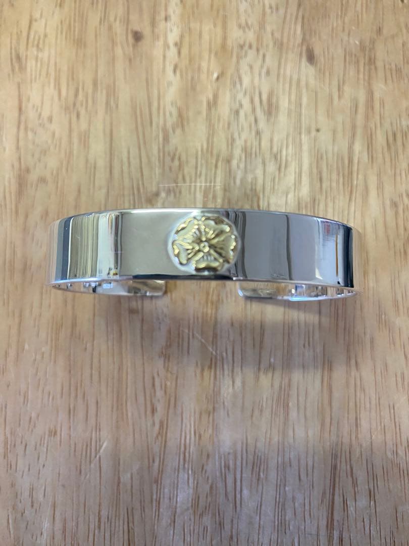 いた坊　 ゴローズ　平打ちローズブレス　k18ローズメタル平打ちブレスＬ