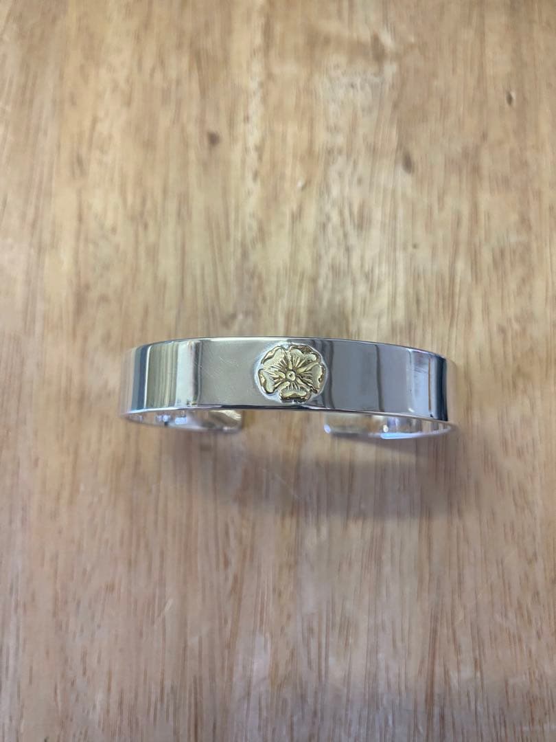 いた坊　 ゴローズ　平打ちローズブレス　k18ローズメタル平打ちブレスＬ