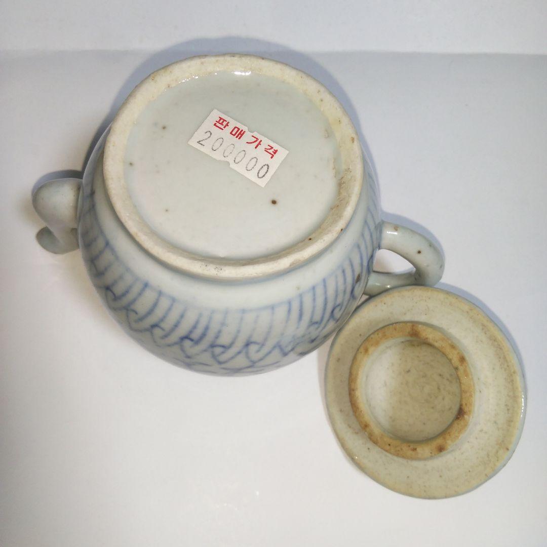 中国美術 清時代 青花染付 後手急須 古美術 茶道具 煎茶道具 陶磁器 骨董