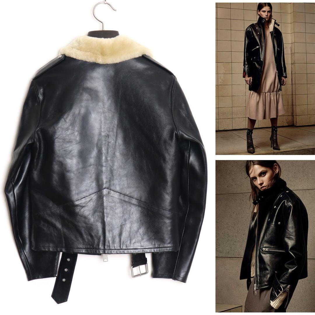 ALLSAINTS 16AW ムートンレザーライダース UK2 ファー レア