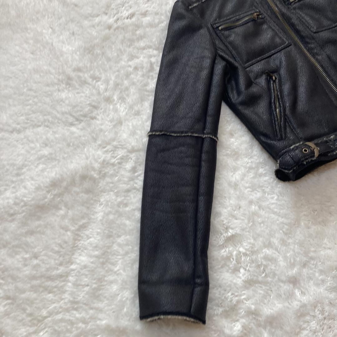 y2k エゴイスト EGOIST ファー ライダースジャケット ムートン調 M