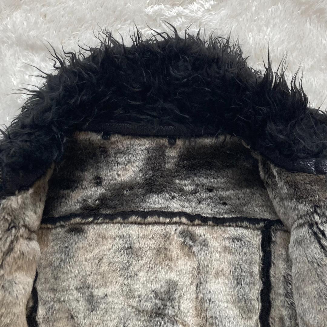 y2k エゴイスト EGOIST ファー ライダースジャケット ムートン調 M