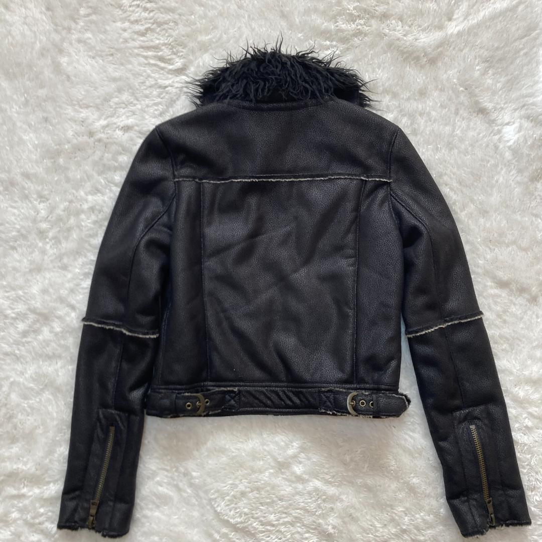 y2k エゴイスト EGOIST ファー ライダースジャケット ムートン調 M