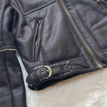 y2k エゴイスト EGOIST ファー ライダースジャケット ムートン調 M