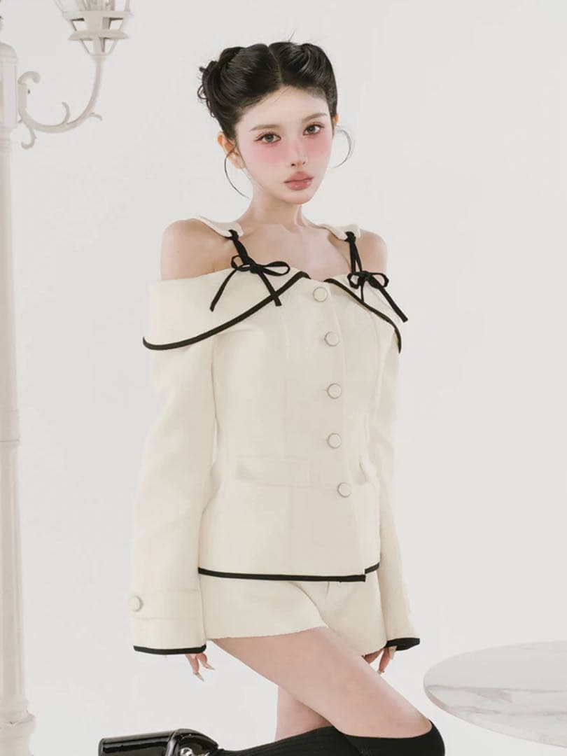 ボンディングツイードオフショルチュニック　完売品　Darich