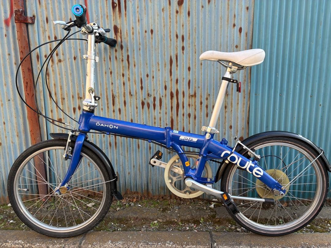 【整備済】折り畳み自転車 DAHON route 青 7段変速