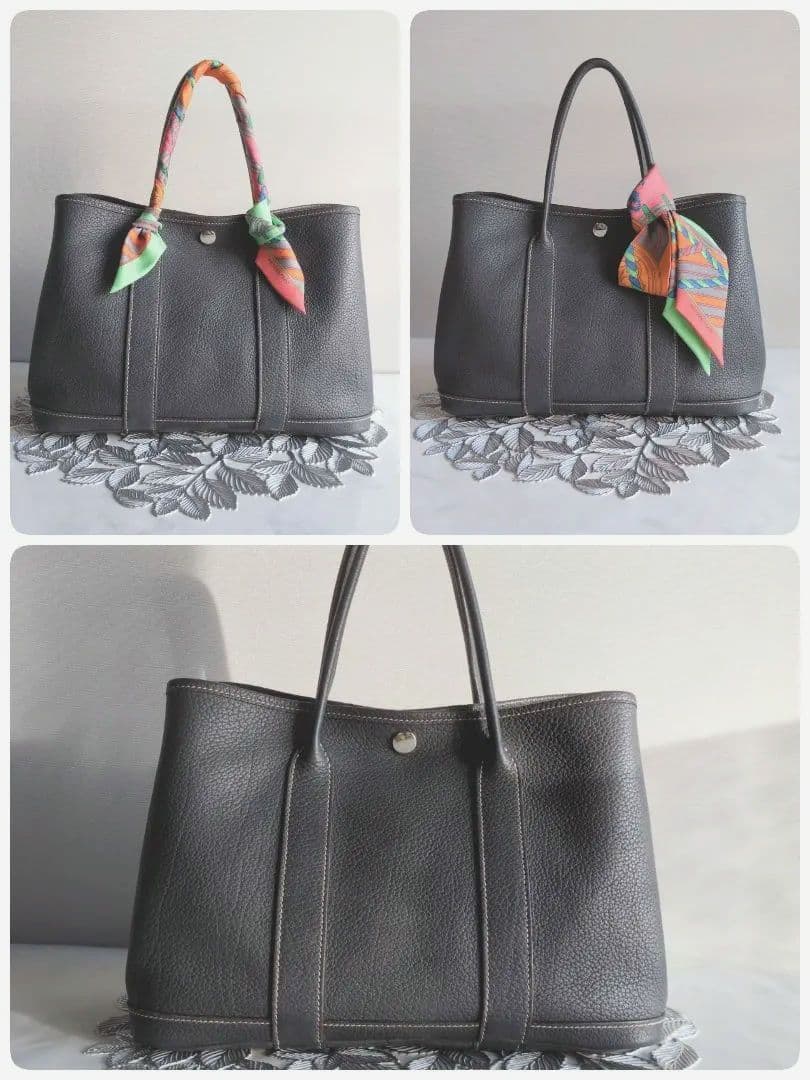 HERMES エルメス ガーデンパーティ TPM グレー トートバッグ*゜