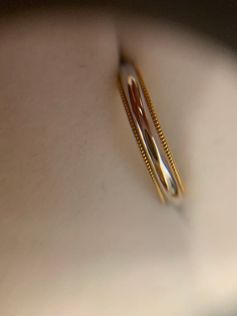 ティファニー　ミルグレイン pt950 k18 11号