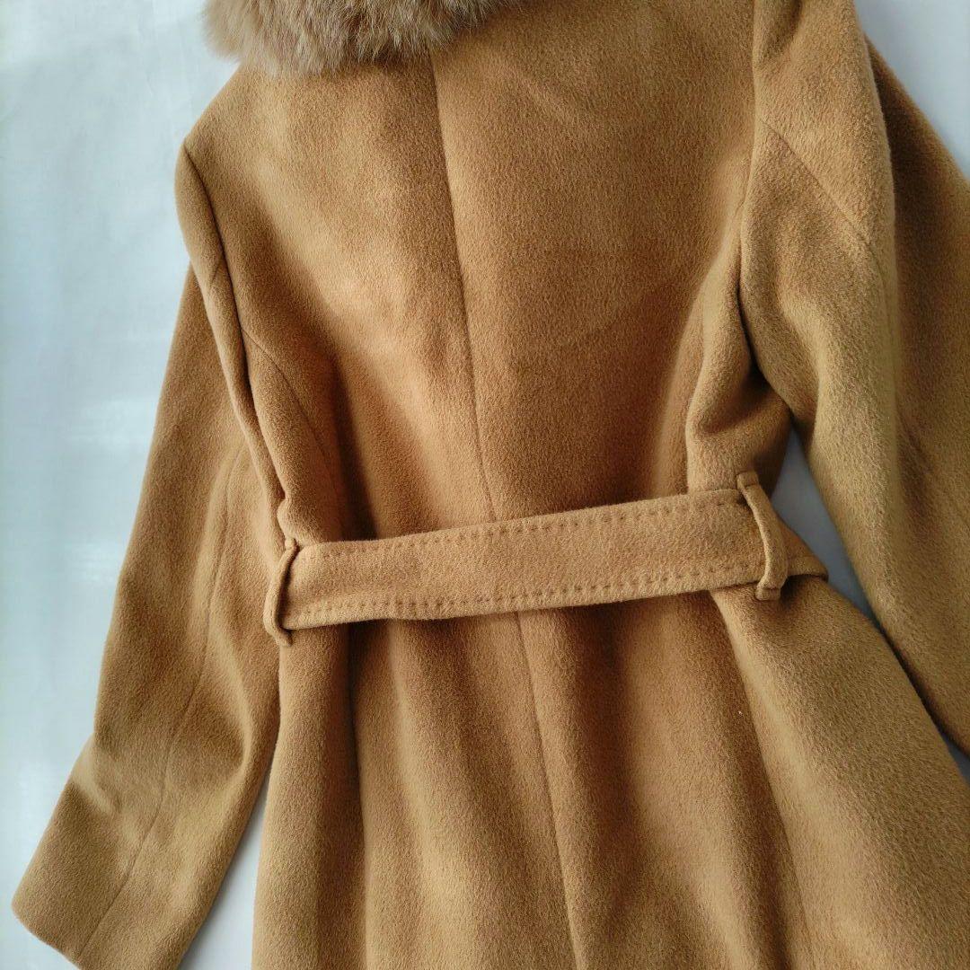 ピンキー&ダイアン フォックスファー ロングコート アンゴラ リボン M