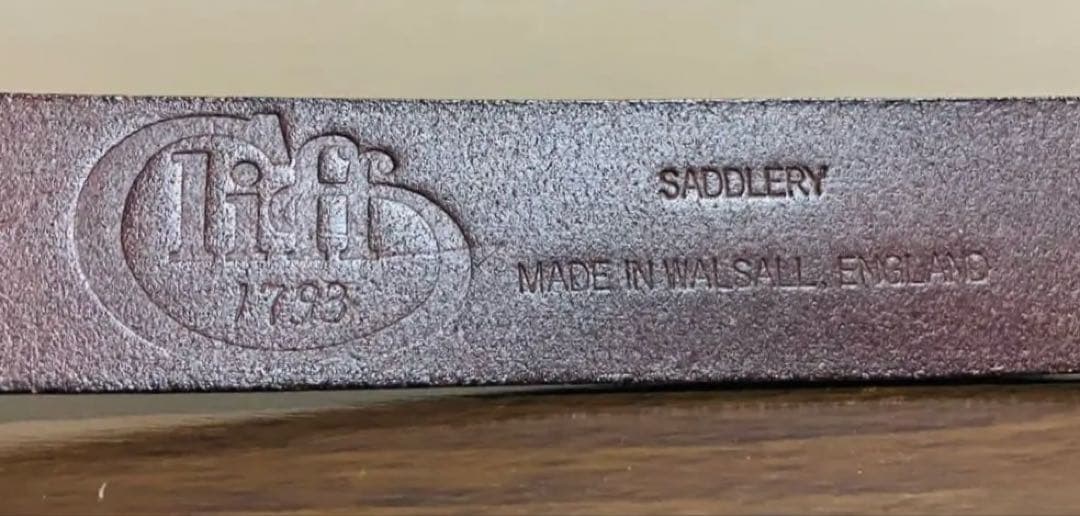 【美品】ジャベツクリフ　レザーベルト　ブラウン　英国　サドルレザー