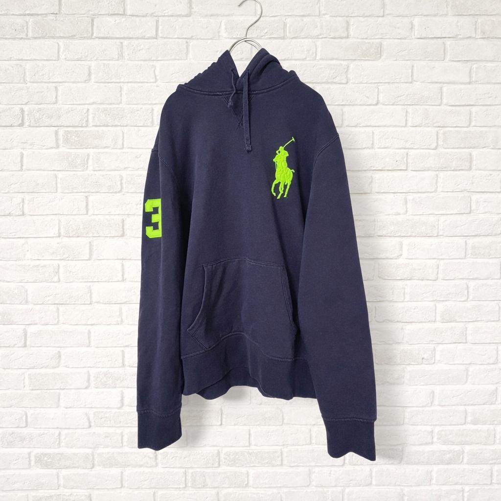 ポロ ラルフローレン ビッグポニー 刺繍 プルオーバー パーカー ネイビー　M