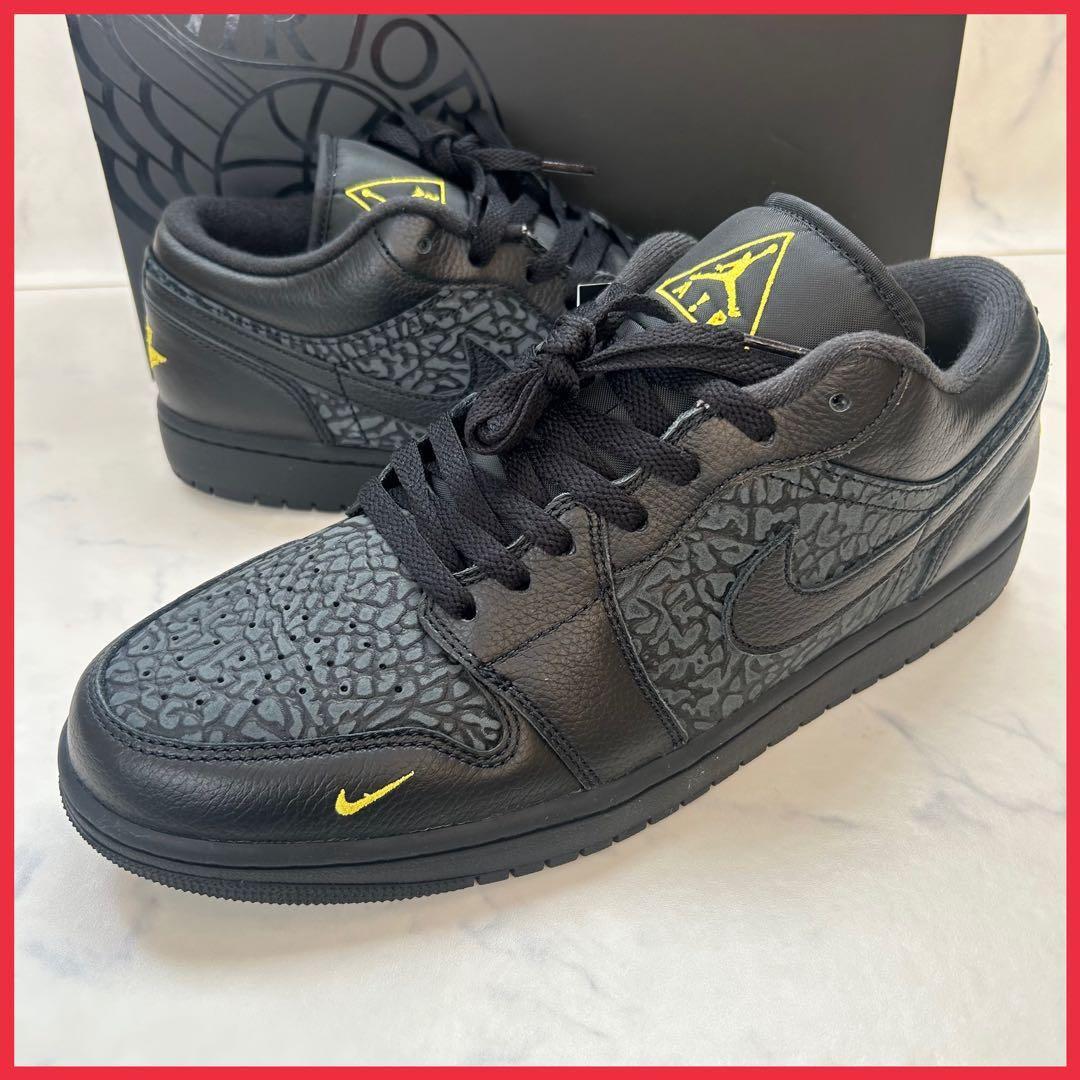 ナイキ エアジョーダン1 ロー SE ブラック アンスラサイト ツアーイエロー