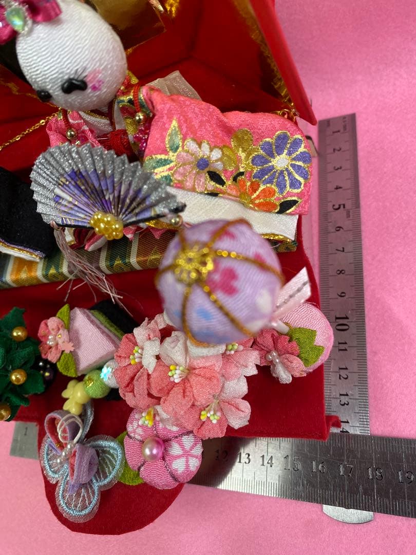 ちりめん細工　つまみ細工　うさぎ雛飾り　No.694 ハンドメイド