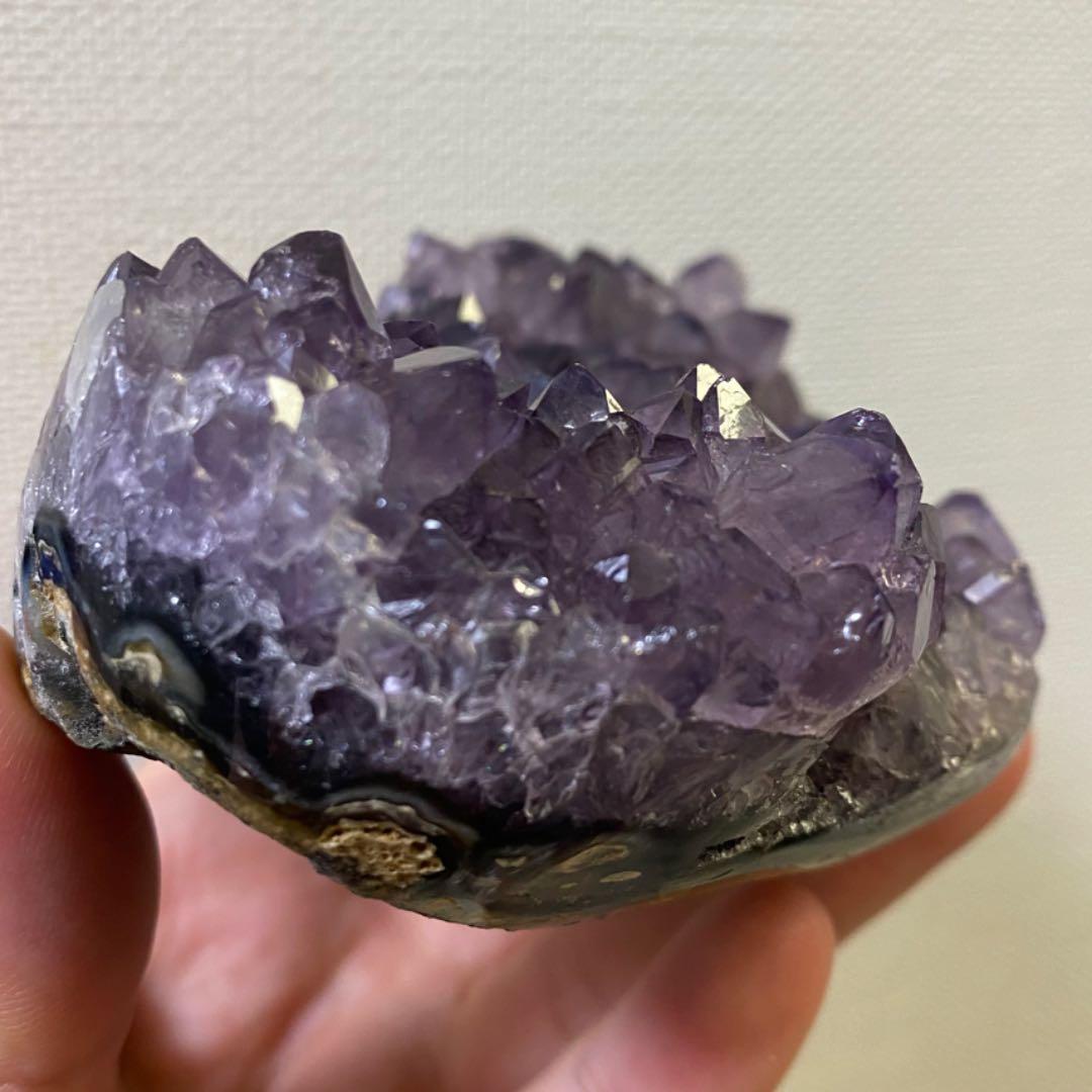 絶品☆濃紫の煌めき☆アメジストハート型❤︎クラスターパワーストーン原石水晶A621