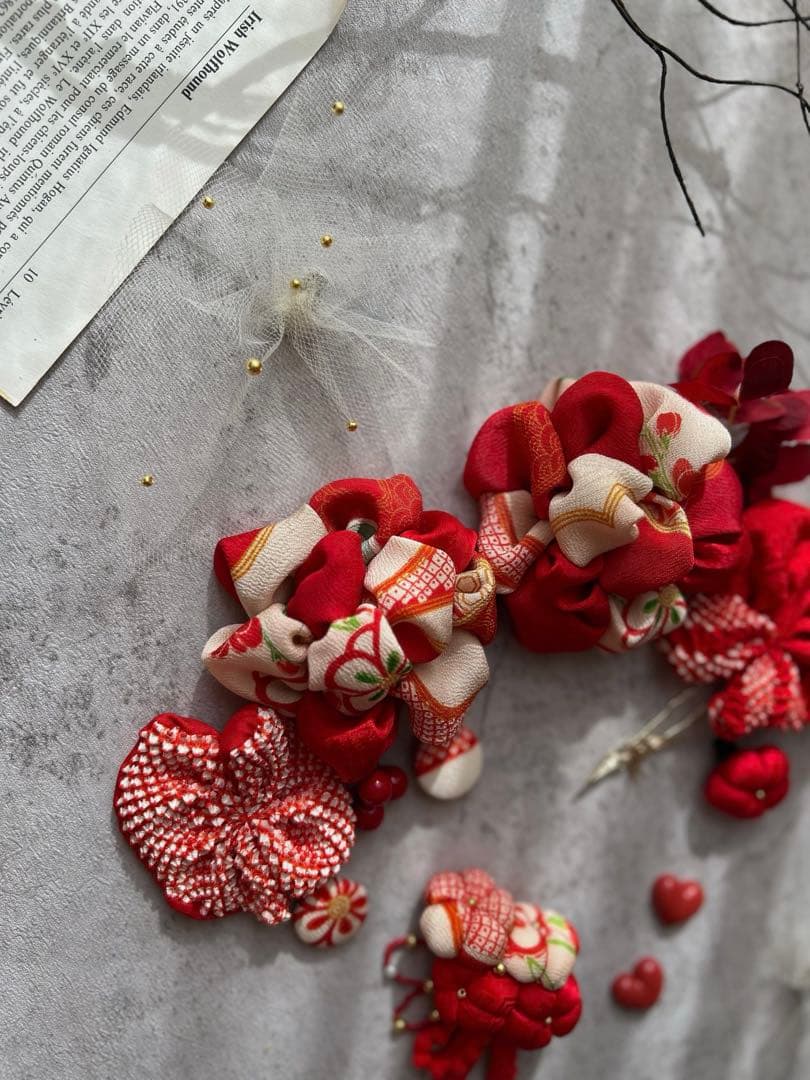 6*様 七五三　七五三髪飾り　ヘッドドレス　着物髪飾り　リメイク髪飾り　056